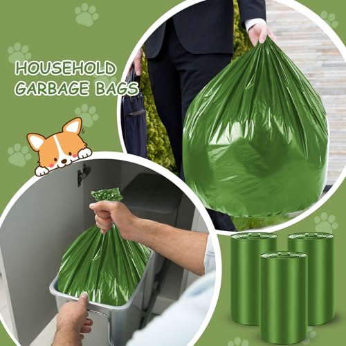 Image of 150 Pcs Dog Waste Poop Bags Dog Large Leak Proof Bags 26 inchx 33 inch Pet Waste Station Can Liners Heavy Duty Pet Trash Bin Liner for Walking Poop Station Dispensers, 3 Rolls of 50(Green)