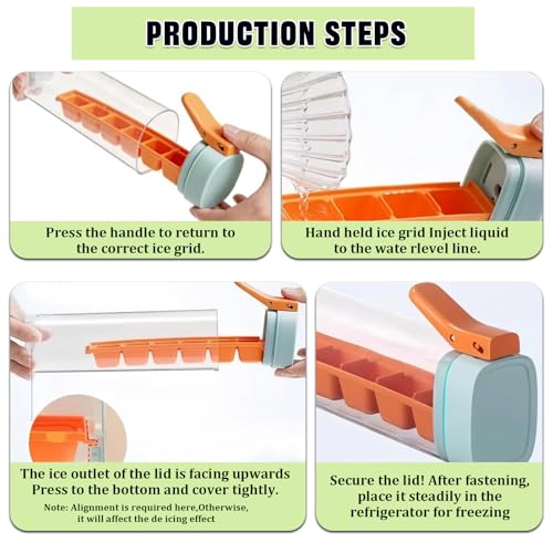 Molde para hielo silicona 2 piezas naranja miniatura 4