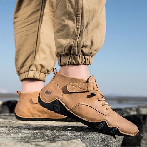 Men's Casual Boots Outdoor Comfortable Slip On Walking Shoes for Travel Dating Jeans Stylish High Top Ankle Sneakers3