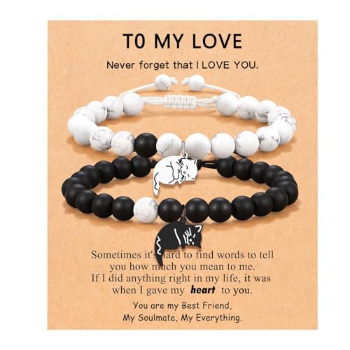 2 stuks kattenarmbanden, vriendschapsarmbanden, cadeau voor koppels, vriendschapsarmbanden, verjaardagscadeau voor Valentijnsdag, Kerstmis