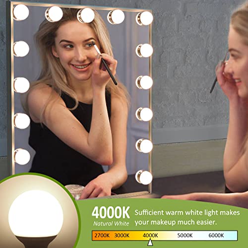 Image of 8-Pack LED Bathroom Light Bulbs, 4000K Natural White Night Light Bulb, Non Dimmable Makeup Mirror Lights for Bedroom, E26 Medium Screw Base