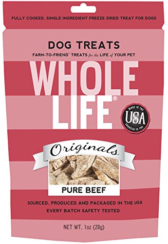 Whole Life Pet Products Pure Meat All Natural Freeze Dried Beef Filet Treats for Dogs, 1-Ounce