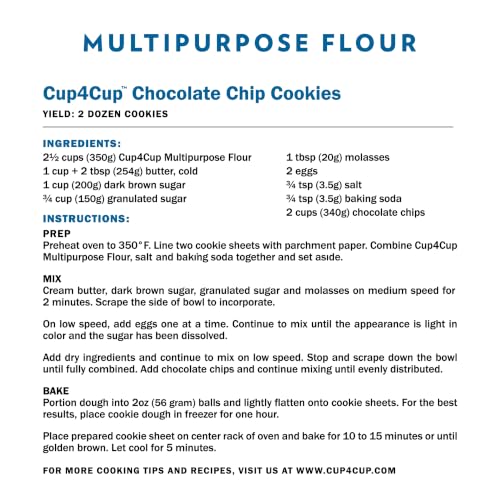 Image of Cup4Cup Multipurpose Flour, 3 Pounds, Certified Gluten Free, Dairy Free Flour, 1:1 All Purpose Flour Substitution, Non-GMO, Kosher, Made in the USA