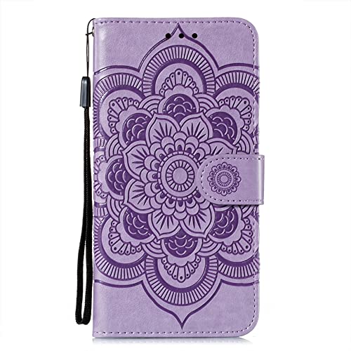 IMIRST Flip Case for Redmi Note 12S PU Leather Wallet Closure Embossed Shockproof Cover with Kickstand Card Slots Holder for Xiaomi Redmi Note 12S. LD Mandala Purple - Image 4