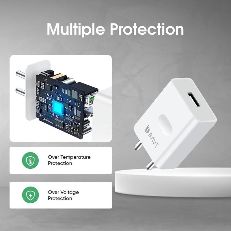Image of BAVE 33W SuperVOOC Fast Charger with USB-A to Type-C Cable| Compatible with OnePlus Nord CE 4, 3, 2, Oppo Reno & Realme Narzo Series| Supports VOOC, Warp & Dart Charging| White