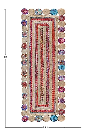 Tapis Chindi en coton et jute beige 0,9x6,1m Cape Cod - 4