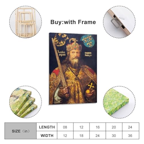 Charlemagne par Albrecht Dürer affiche sur toile Renaissance rétro 50x75 cm