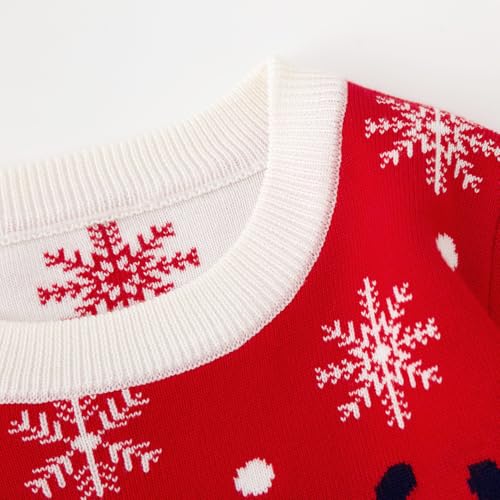 Image of Girl Ugly Christmas Sweater - Boy Double Layer Knitted Reindeer Holiday Xmas Pullover Sweater Kids 2-9 Years Old