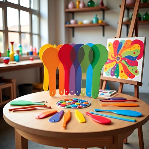 6 x Farbpaddel, transparente Farbpaddel, Farblernen, Optik, Farbfilterplatte, Montessori, Pädagogische Wissenschaft, Pädagogische Malerei, Farbzeichnung, Kognition, Wissenschaft, Lernen und Bildung