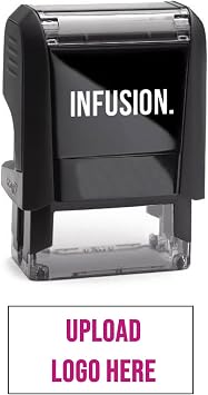Infusion 3/8" x 1" Custom Self-Inking Rubber Logo Stamp, Fuchsia