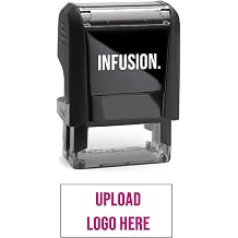 Infusion 3/8" x 1" Custom Self-Inking Rubber Logo Stamp, Fuchsia
