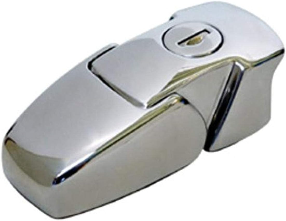 Southco V7 Series Stainless Steel 316 Hand Operated Over Center Large Base Draw Latch, Electro Polished, Key Locking, 3-3/32" Length