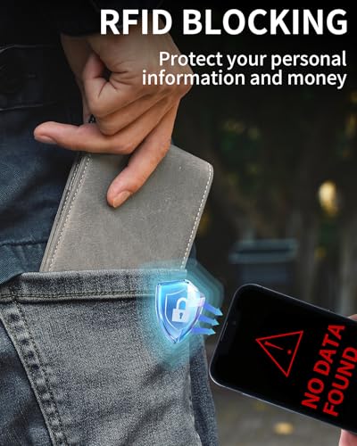 Image of Artpaxy Mens Wallet Bifold Genuine Leather RFID Blocking Wallet for Men with 2 ID Windows 12 Card Holders 2 cash pockets 1 Gift Box