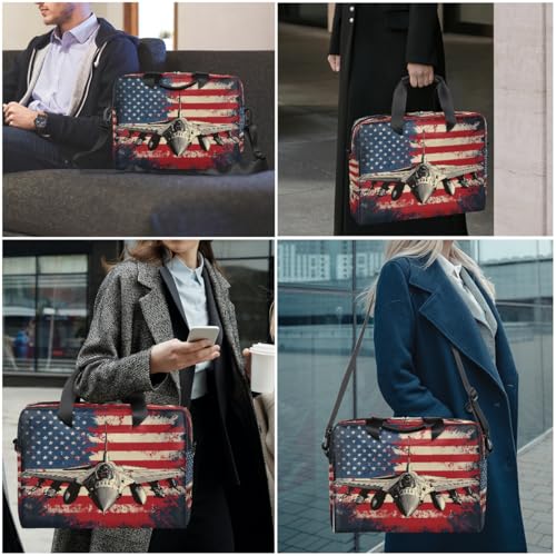 Maletín para laptop 15.6-16 pulg con estampado bandera USA miniatura 2
