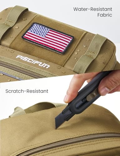 Image of Piscifun Fishing Backpack Tackle Bag with 2 Rod Holders, Multi-Compartment Storage, MOLLE System, Water-Resistant Lightweight Outdoor Pack