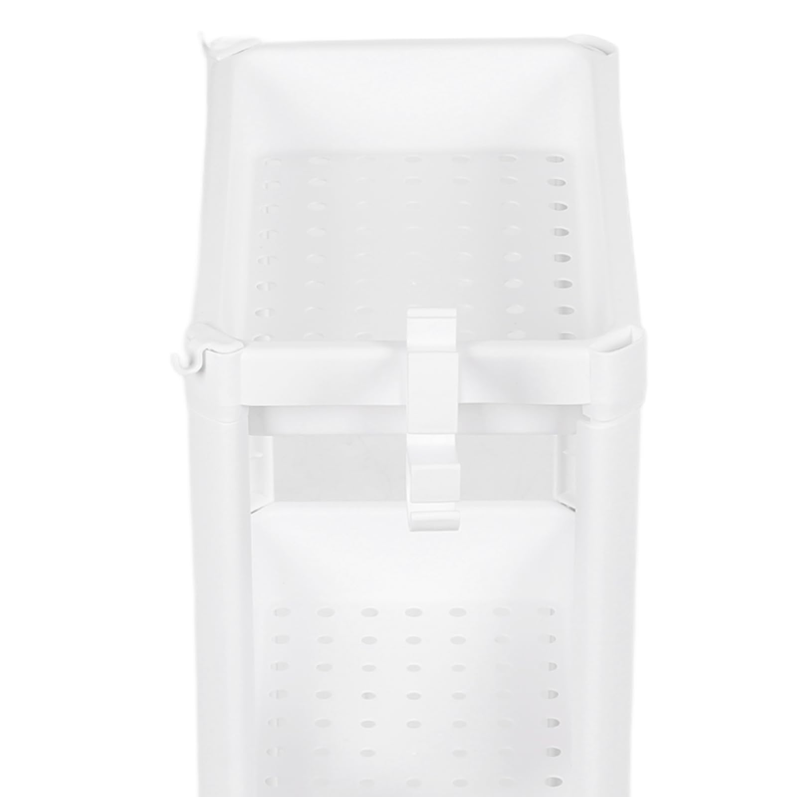 Estante de Torre de Baño, Estante de Almacenamiento Independiente de Plástico, Organizador, Estantería Multifuncional para Sala de Estar, Dormitorio, Cocina, Blanco (3 Capas)