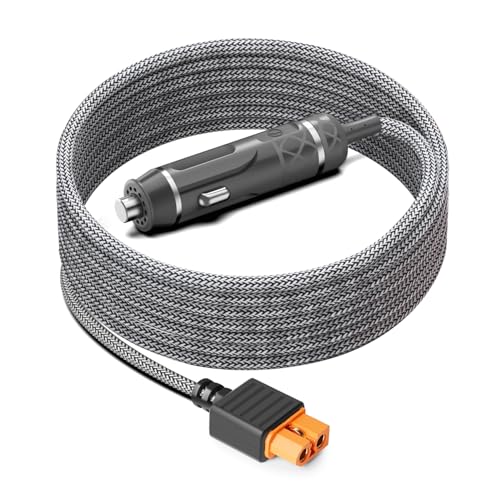 KFD XT60i Câble de charge de voiture pour EF ECOFLOW DELTA 2 Max, station d'alimentation portable DELTA 3 Plus RIVER 2 MAX Anker SOLIX C300 1000 DJI Power 1000 16AWG DC 12 V/24 V Bloc d'alimentation