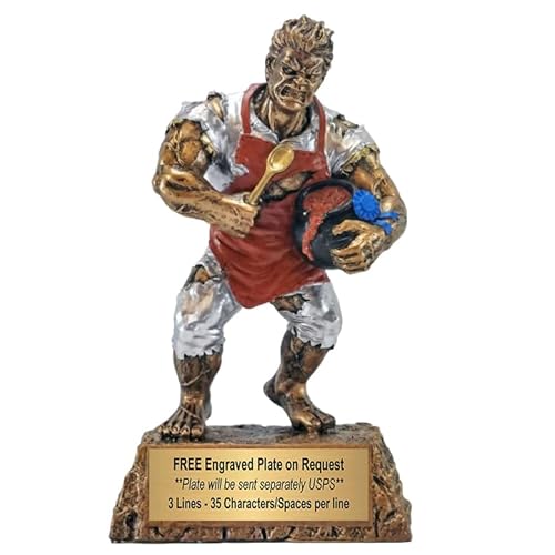 Decade Awards Monster Chili Champion Trophy - Chili Monster Award - Celebrate The Ultimate Triumph in Culinary Warfare - Engraved Plate on Request (6.5 Inch)