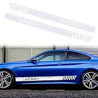 Nuoozy Universal Car Side Skirt Decal Stickers - Grey Racing Stripe Graphics (2-Pack), DIY Vinyl Wrap - View #12