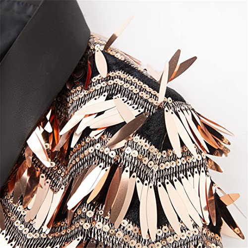 Men Wave Stripe Gold Sequin Suit Shawl Lapel One Button Suit Wedding Party Suit4