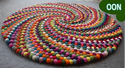 Image of OON Pompom Balls Round Fluffy Soft Multicolor 100% Wool Felt 2.5 cm Thick Pack of 100 piecesfor Art & Craft, Activity Hobby Supplies and DIY Creative Crafts Decorations (Multi Color, 100)