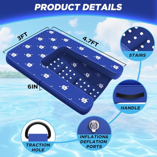 image for NGNFZQ Inflatable Dock Platform, Dog Boat Ramp Floating Non-Slip Oxfor