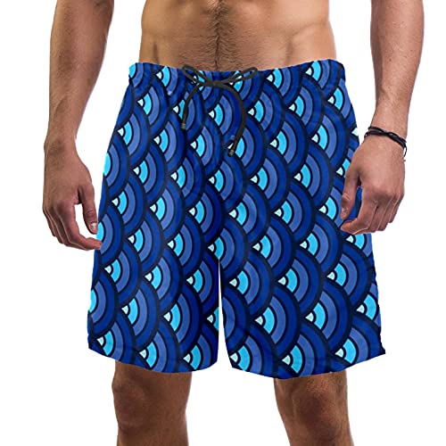 Short de bain pour homme idéal pour la plage et piscine motif écailles L
