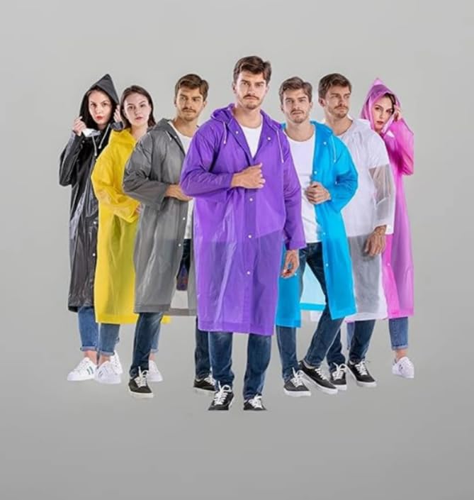 Image of Akshana pack of 2 random colour Unisex Waterproof Raincoat Set for Men & Women | High Quality PVC Rain Suit with Jacket & Pants | Perfect for Cycling, Trekking, Camping & Rainy Season Use