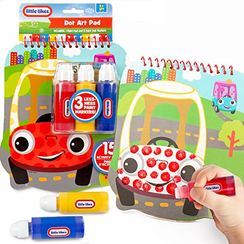 Little Tikes Dot Art Pad & Dot Markers, Spiral-Bound Activity Painting Pad, Travel-Friendly Art Dabbers, Little Tikes Birthday Party, Great Mess-Free Toddler Toys for Kids Ages 3, 4, 5, 6 -  Horizon Group USA, 213190