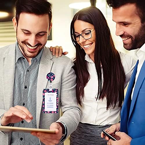 1 Pcs Id Card Holders, Retractable LanyardCard, Plastic Card Holder for Lanyard, Lanyard Card Holder, Funky Lanyards Used for Id Card Key Tickets, Office School Supplies, Purple