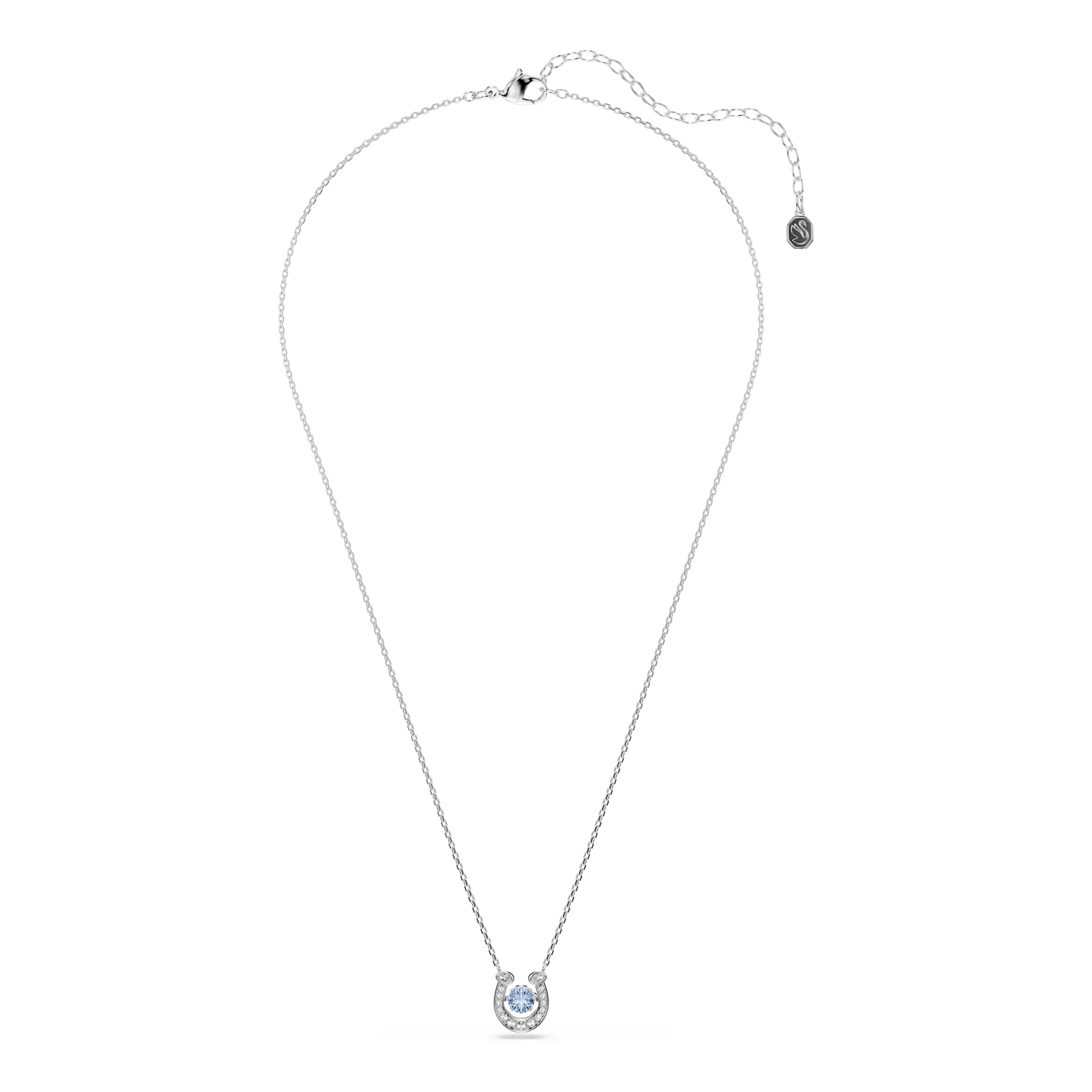 Swarovski Symbolica Kolekcja, Szlif okrągły, Pavé, Podkowa, Niebieski, Powlekany rodem