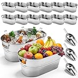 Zonon 12 Pack 3.3 Gallon Galvanized Tubs...