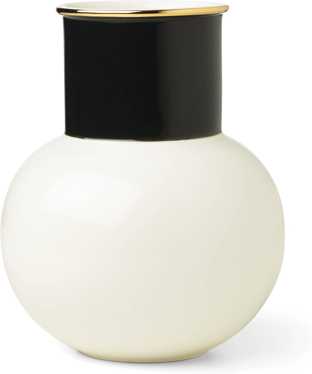 kate spade new york Make It Pop Neutral White & Black Bouquet Vase