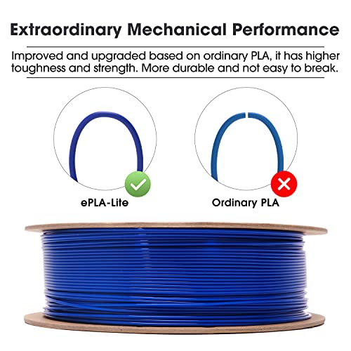 Image of eSUN PLA Filament 1.75mm, High Toughness 3D Printer Filament Upgraded PLA Filament, Dimensional Accuracy + /- 0.03mm, 1KG Cardboard Spool (2.2 LBS) 3D Printing Filament for 3D Printers, Blue