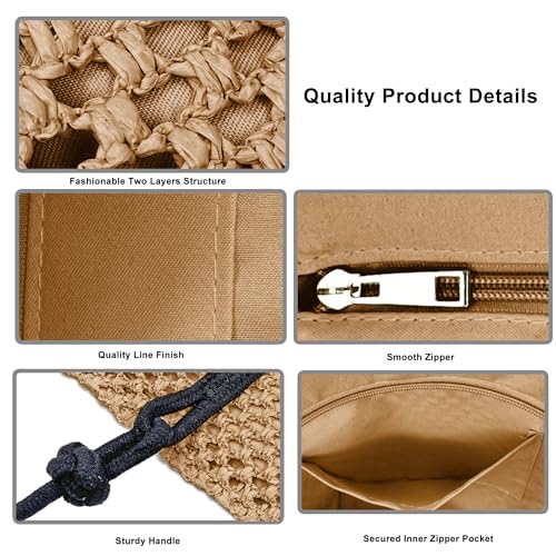 Straw Bags for Women Crochet Beach Tote Bag vacation handbags Large Woven Shoulder Bag for Summer Holiday4