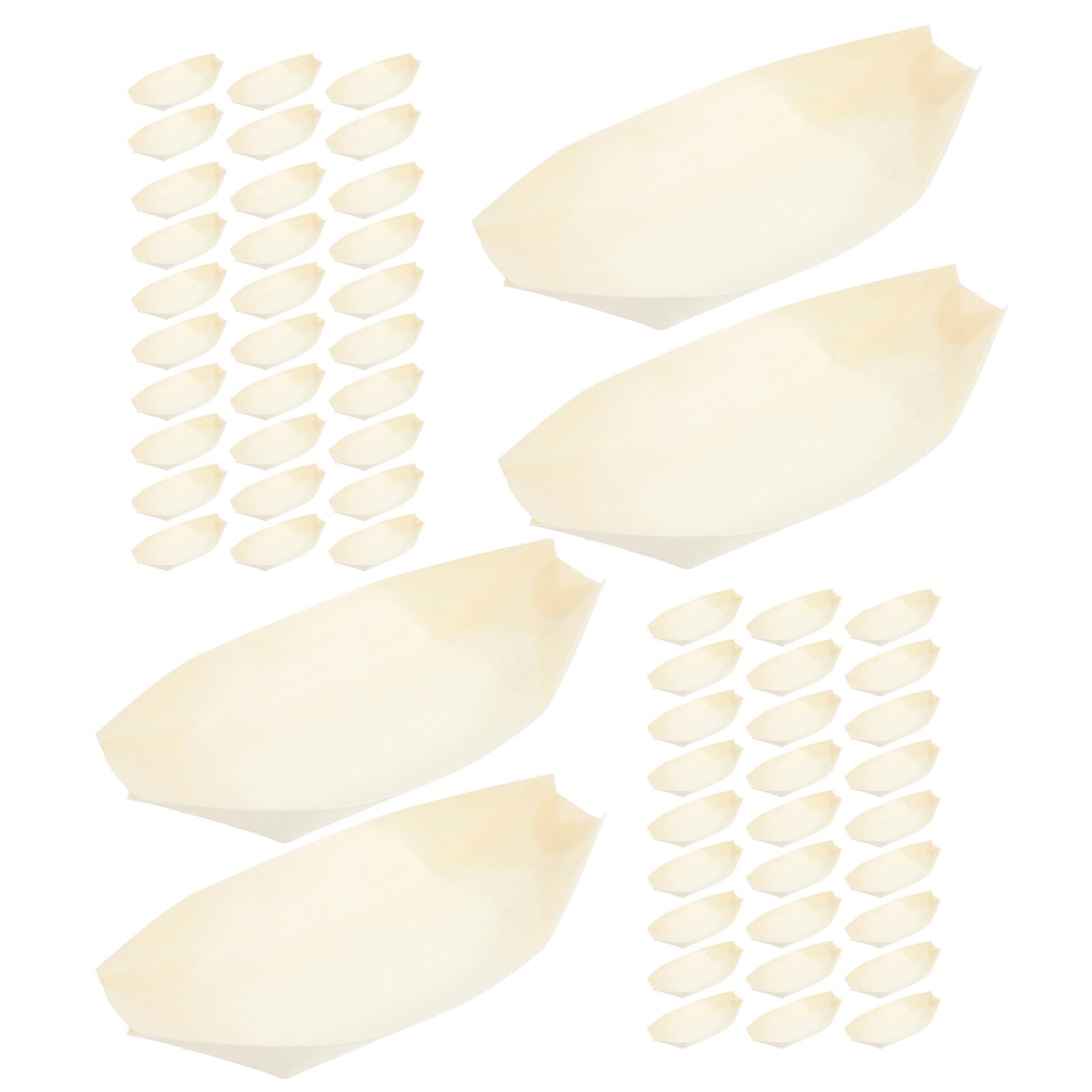 Barquettes à sushis jetables en bois 17x85cm x150 pièces pour apéritif