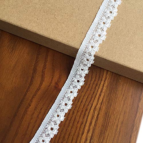 Lumket 0.6 Inches Wide 10 Yards Stretchy Lace Ribbon Elastic Trim Fabric With Floral Pattern For Bridal Wedding Decorations , Sewing Diy Making And Diy Crafts (9091 White) #TOP8