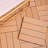 ZONOBI Holz Kunststoff Terrassenbelag Fliesen Außenbereich Ineinandergreifende Fußbodenfliesen Rutschhemmend Langlebig Terrassenfliesen für Veranda, Terrasse (Color : 33pcs, Size : 12 * 12inch)