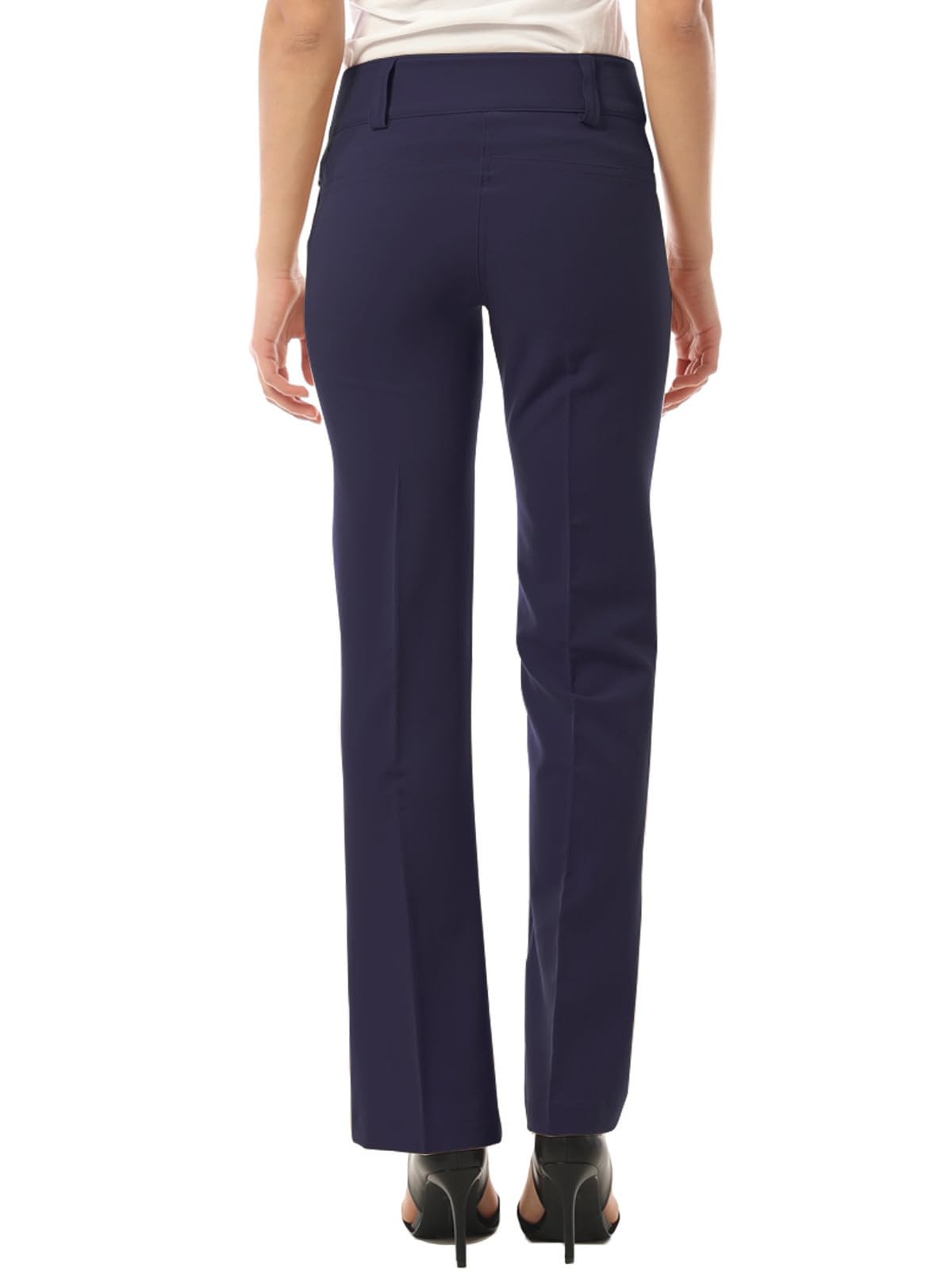 MixMatchy Pantalones de vestir relajados con corte de bota para mujer, pantalones de trabajo casuales de negocios