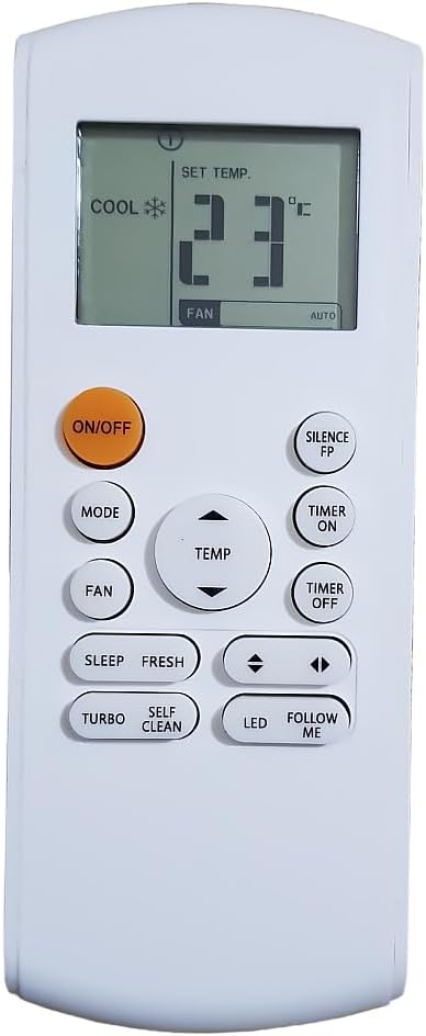 Generic Replaceable Remote Control for Super General Split Air Conditioner, Compatible with Original Unit(White)