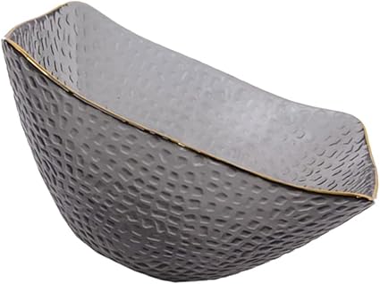 Garneck Elegant Gold Rimmed Glass Salad Bowl Square Serving Bowl for Fruit Snacks Parties