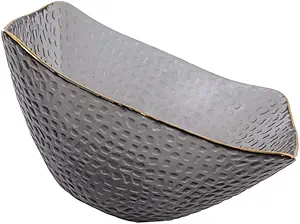 Garneck Elegant Gold Rimmed Glass Salad Bowl Square Serving Bowl for Fruit Snacks Parties