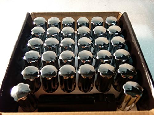 AccuWheel LNS-09160C8 Small Diameter Acorn Spline Drive Chrome Lug Nuts with Key (9/16" Thread Size) - Pack of 32 Lugnuts