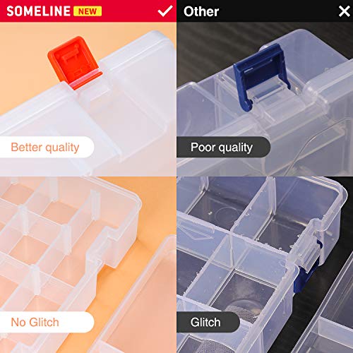 SOMELINE Sortimentsbox Sortierboxen Stabile Werkzeugbox mit Anpassbaren Fächer Schmuckkasten für Schmuck Werkzeugkoffer… – Bild 5