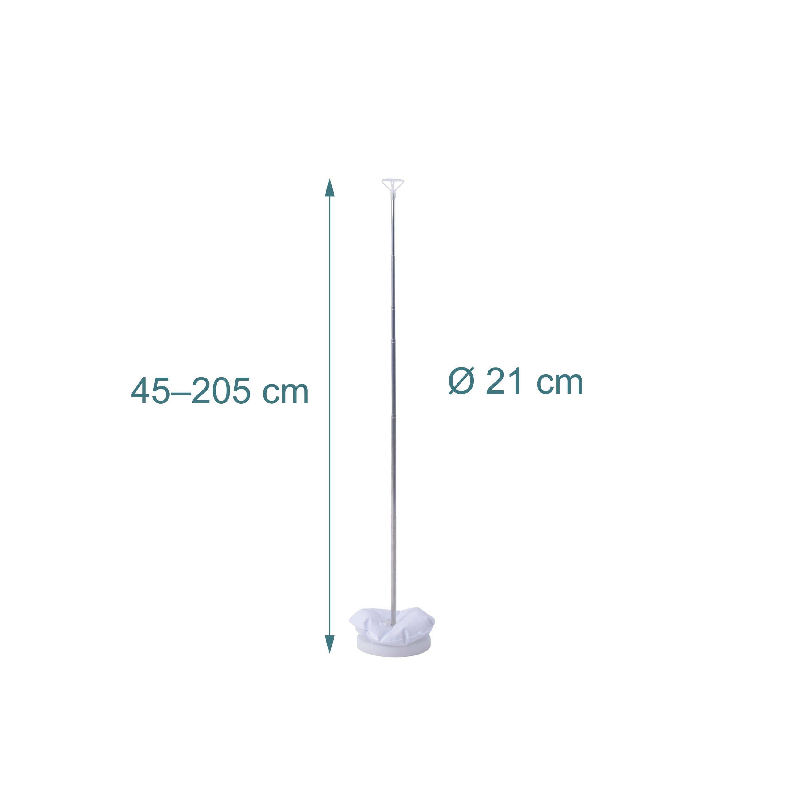 Relaxdays Support Ballons lot 2, Tige télescopique 45-205 cm pour Mariages/Anniversaires, Colonne Argent/Blanc