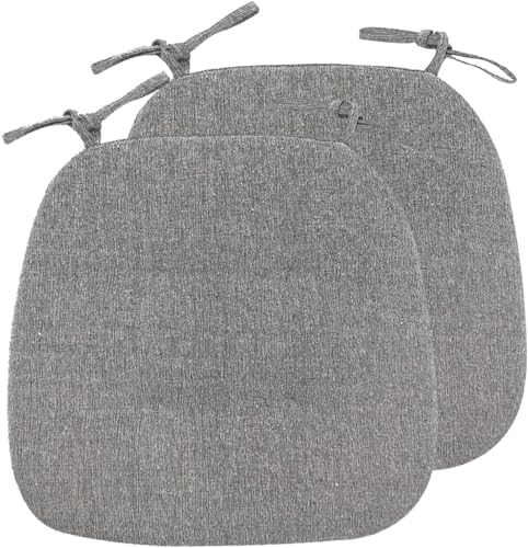 Cojines Para Sillas De Cocina Con Lazos,cojines Para Sillas Para Sillas De Comedor 43x41cm,cojines Para Sillas De Doble Cara Para Comedor,cojines De Asiento Antidesli(Size:Pack of 2,Color:gris oscuro)
