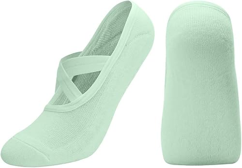 oasymala Cotton Yoga Socks with NON-SLIP GRIPS for Women - Yoga Meditation Pilat