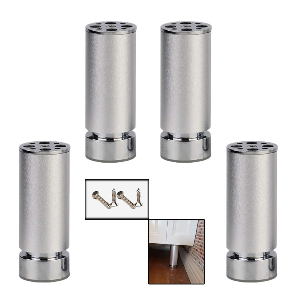 Patas de aluminio ajustables que elevan y nivelan armarios o sofás con total firmeza