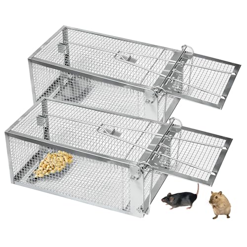 2 Pack Humane Rat Traps - Rodent Trap for Mouse Mice, Live Rat Traps Catch & Release for Indoors and Outdoors