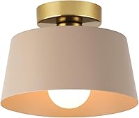 Vista 13 de Lámpara de techo, lámpara de techo para pasillo con placa dorada y pantalla blanca, lámparas de porche de estilo moderno y simple, montaje Blanco